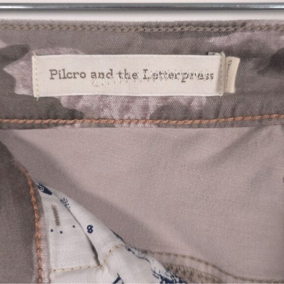 Anthropologie Pilcro and the Letterpress High-Rise Skinny Velvet Camo Pants 27 - Picture 5 of 14